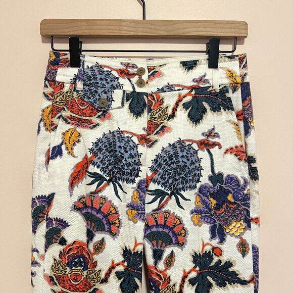 J. Crew Kickout Crop Pant in Paisley Floral Trouser Style AM991 Size 00 - Picture 8 of 10